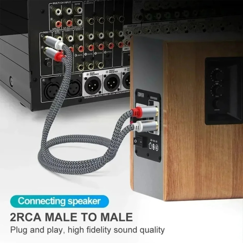 2 Rca To 2 Rca Stereo Cables M - Home Cinema Tv ulasan dan harga